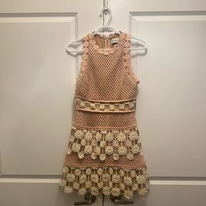 Self portrait crochet dress in pink